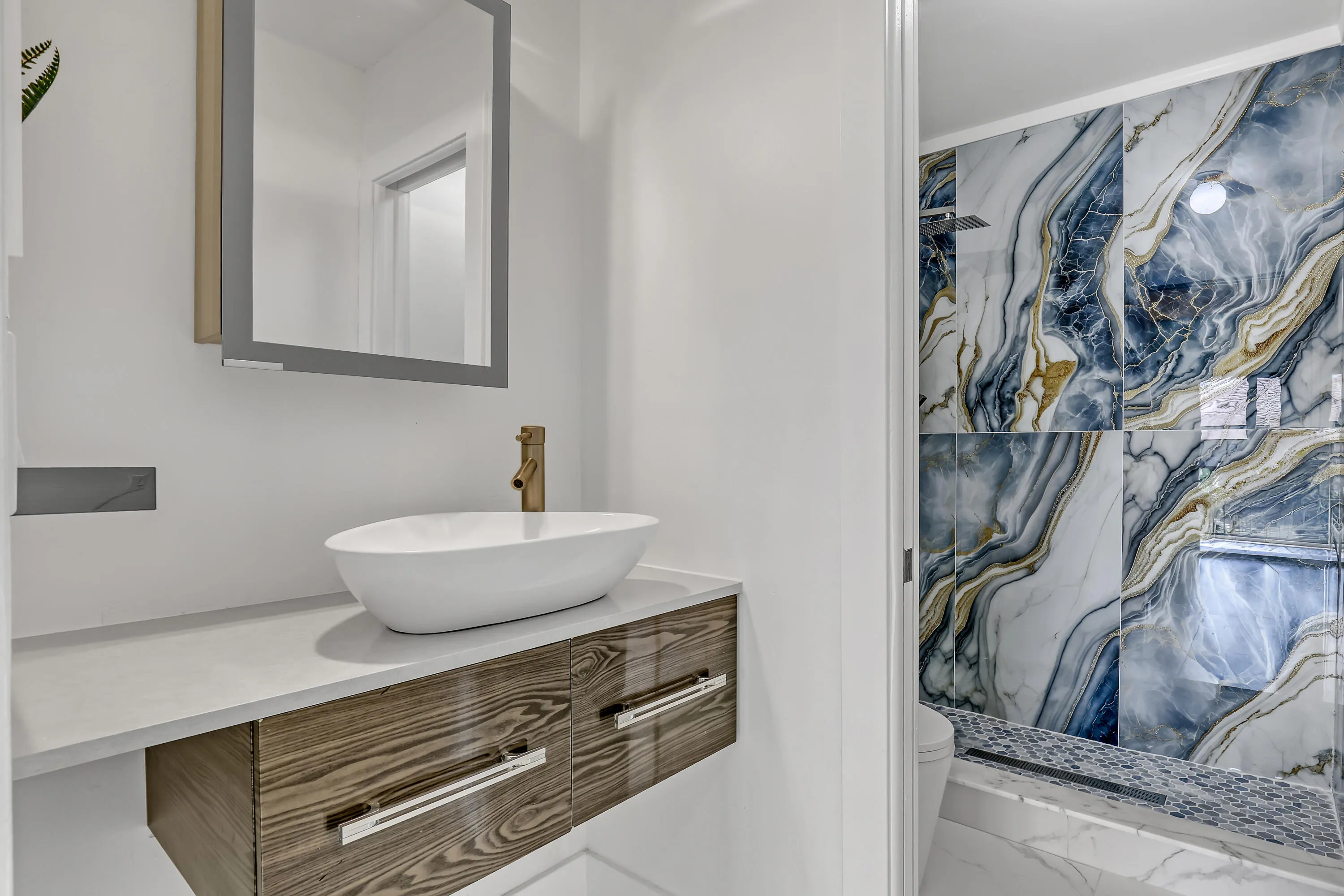 Modern vanity, elegant finishes