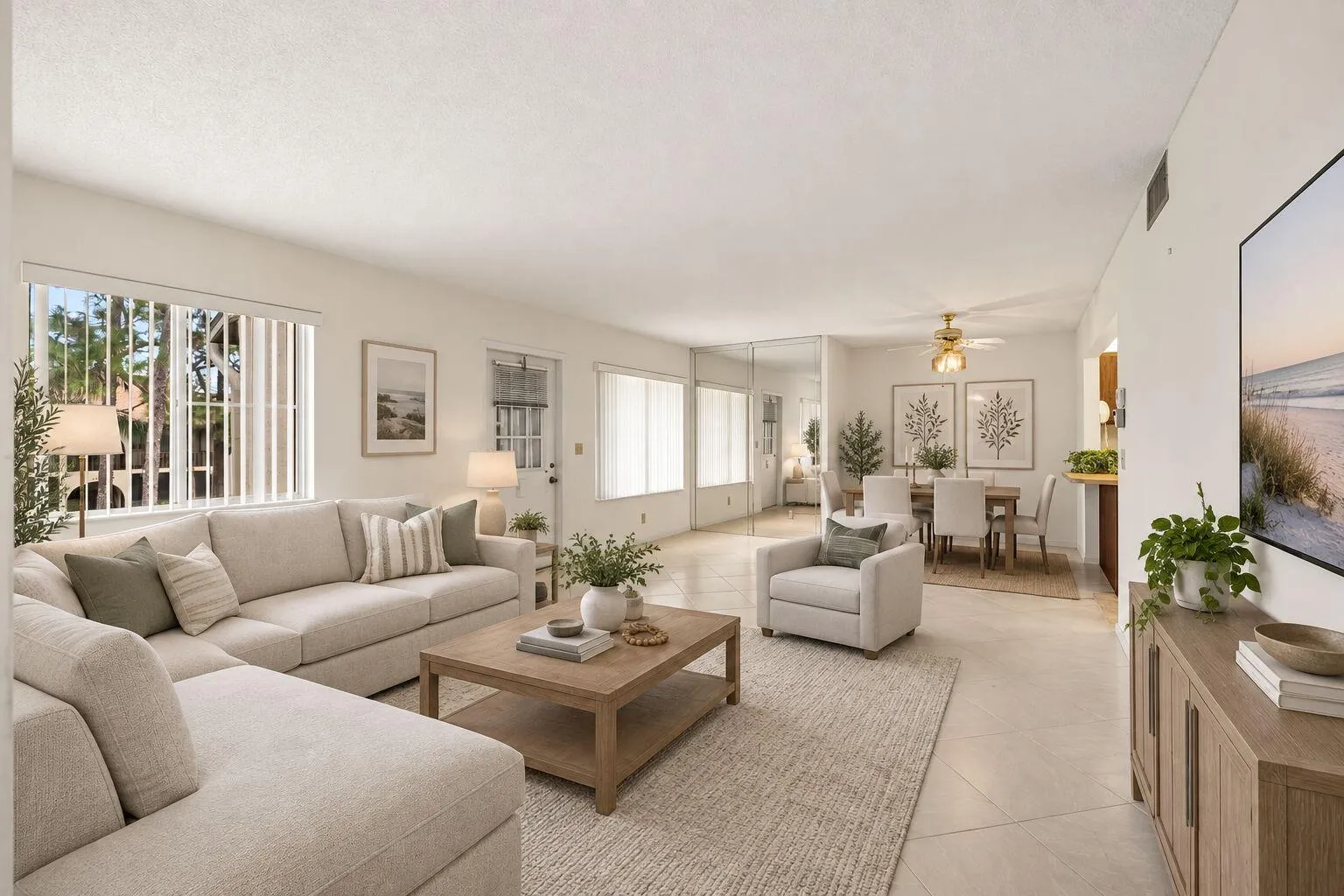 Digitally Staged Living/Dining