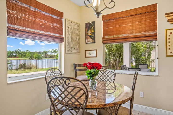 Breakfast nook with lake view