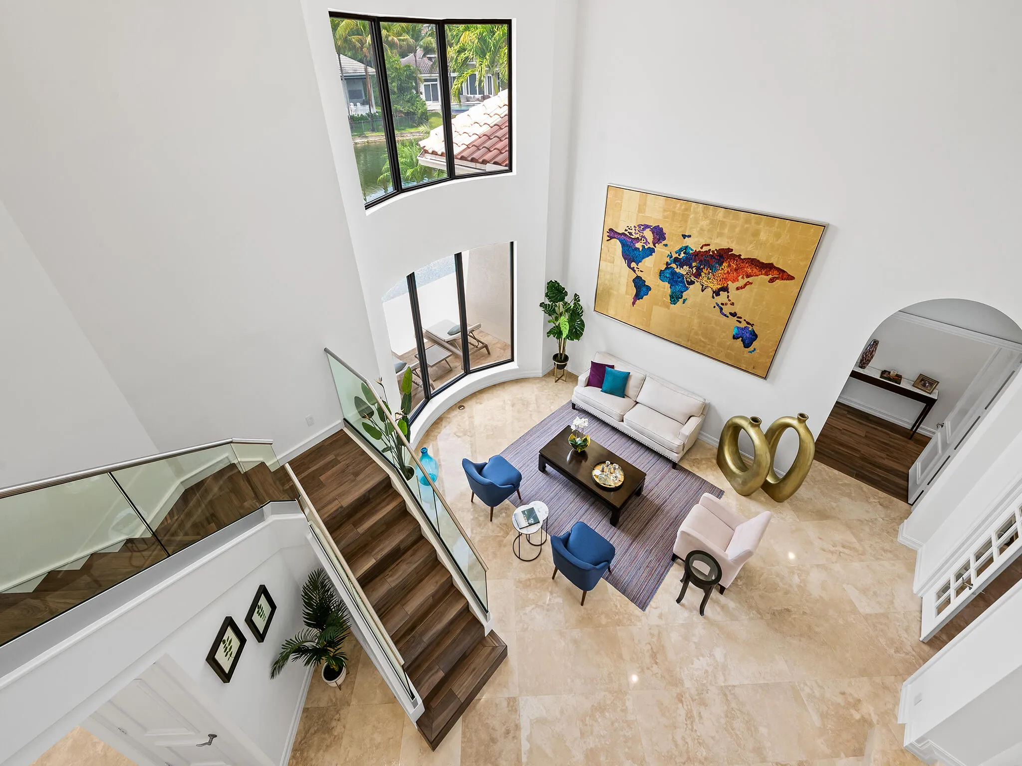 View of Living Room from Second Floor Loft