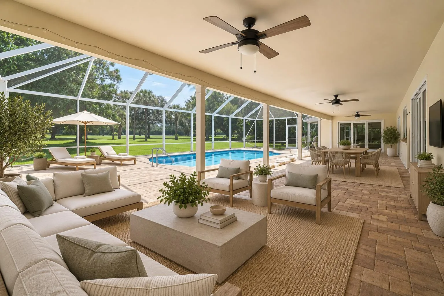Virtually staged outdoor living