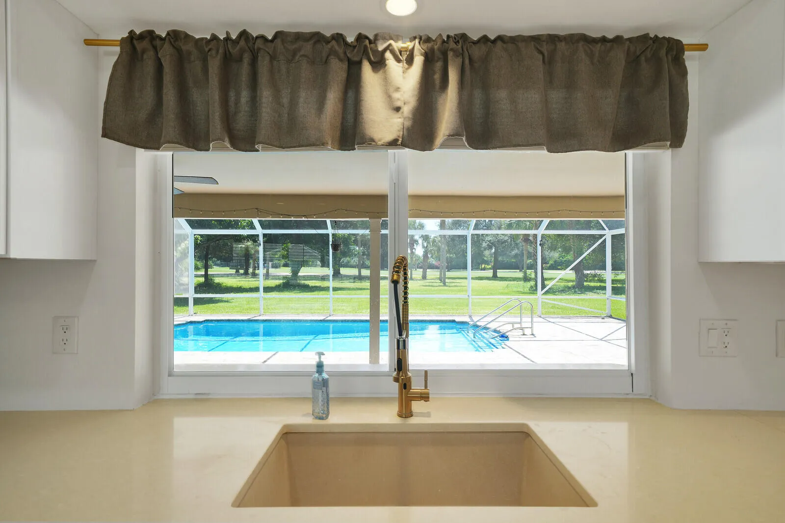 Overlooking pool and golf
