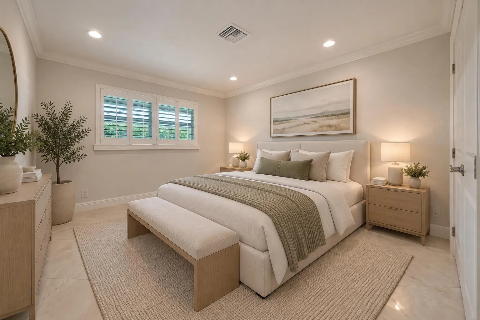 Virtually staged bedroom