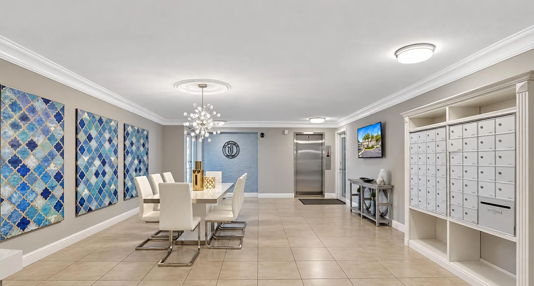 Lobby area with mailboxes