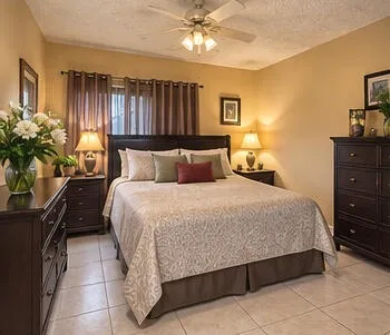 Digitally decluttered to remove personal items; property features unchanged.
