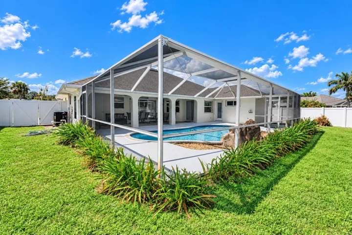 Exterior of pool cage