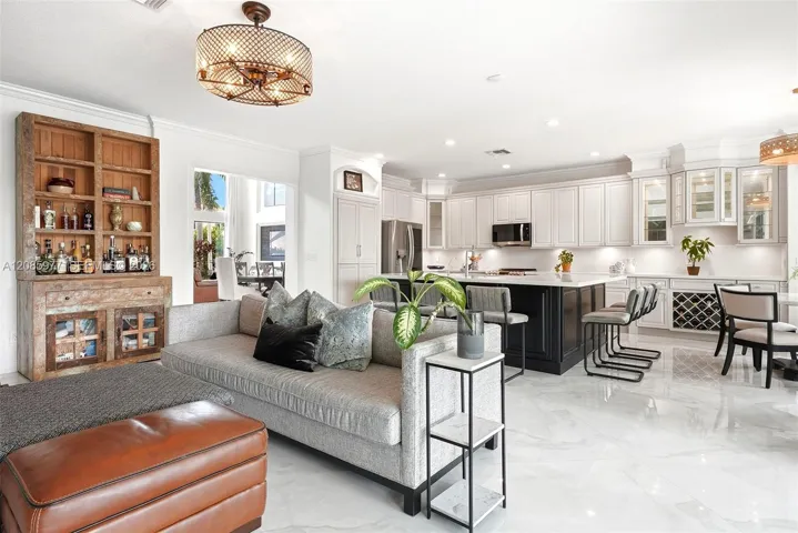 Sitting area with view of kitchen
