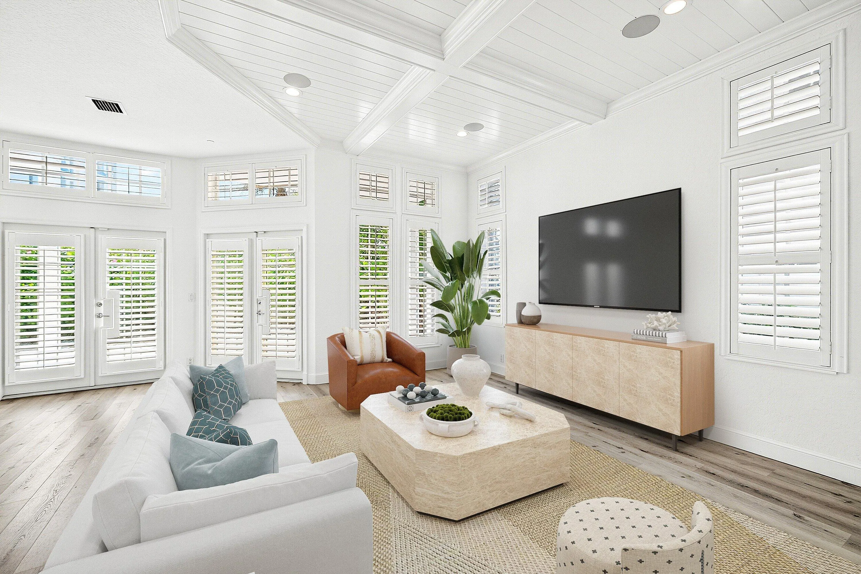virtually staged 1st floor living area