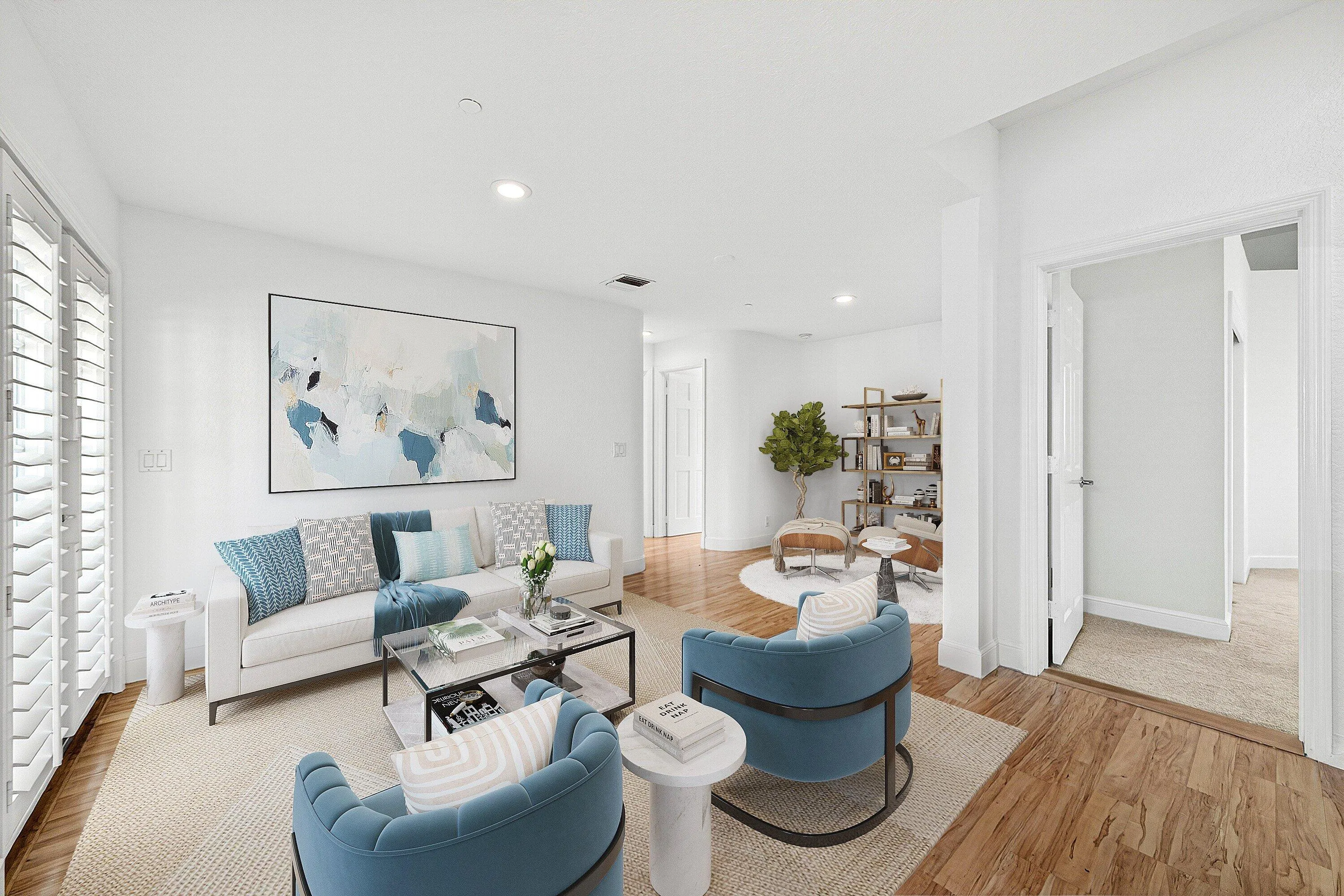 Virtually staged 2nd fl living area