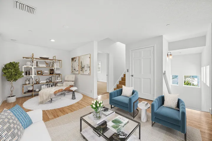 Virtually staged 2nd floor living area