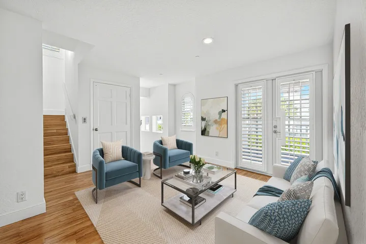 virtually staged 2nd floor living area
