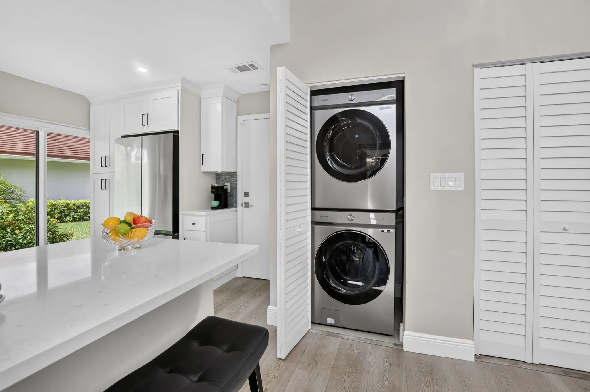 Inside NEW SAMSUNG washer and dryer.