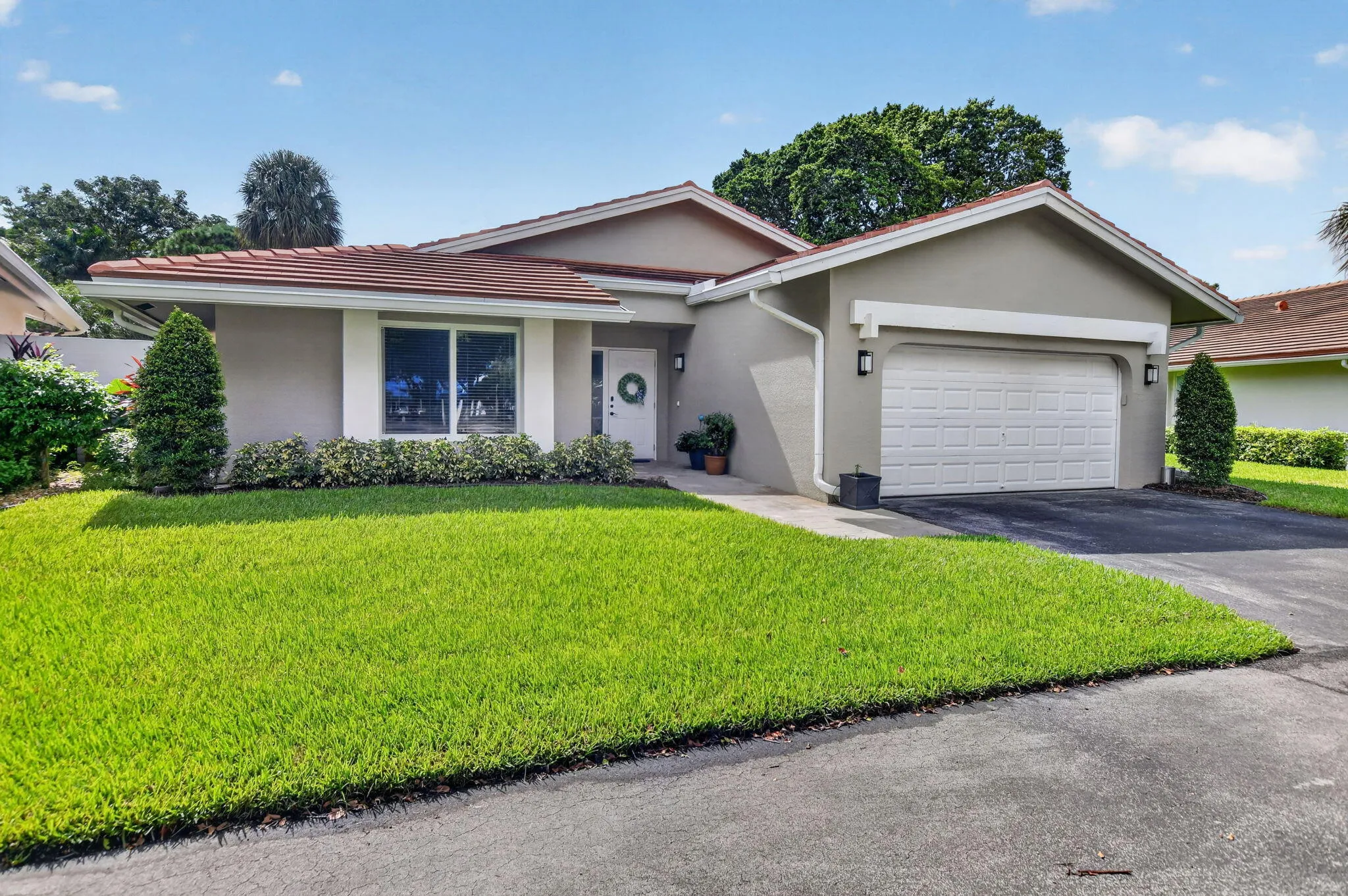 Lush lawn welcomes you.