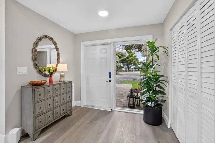 Bright foyer opens to the home's contemporary updated interior.