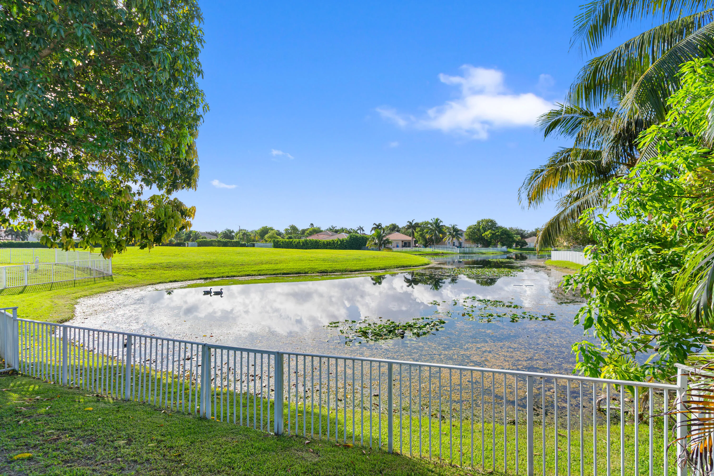 Open lake view provides a tranquil natural backdrop from the backyard.