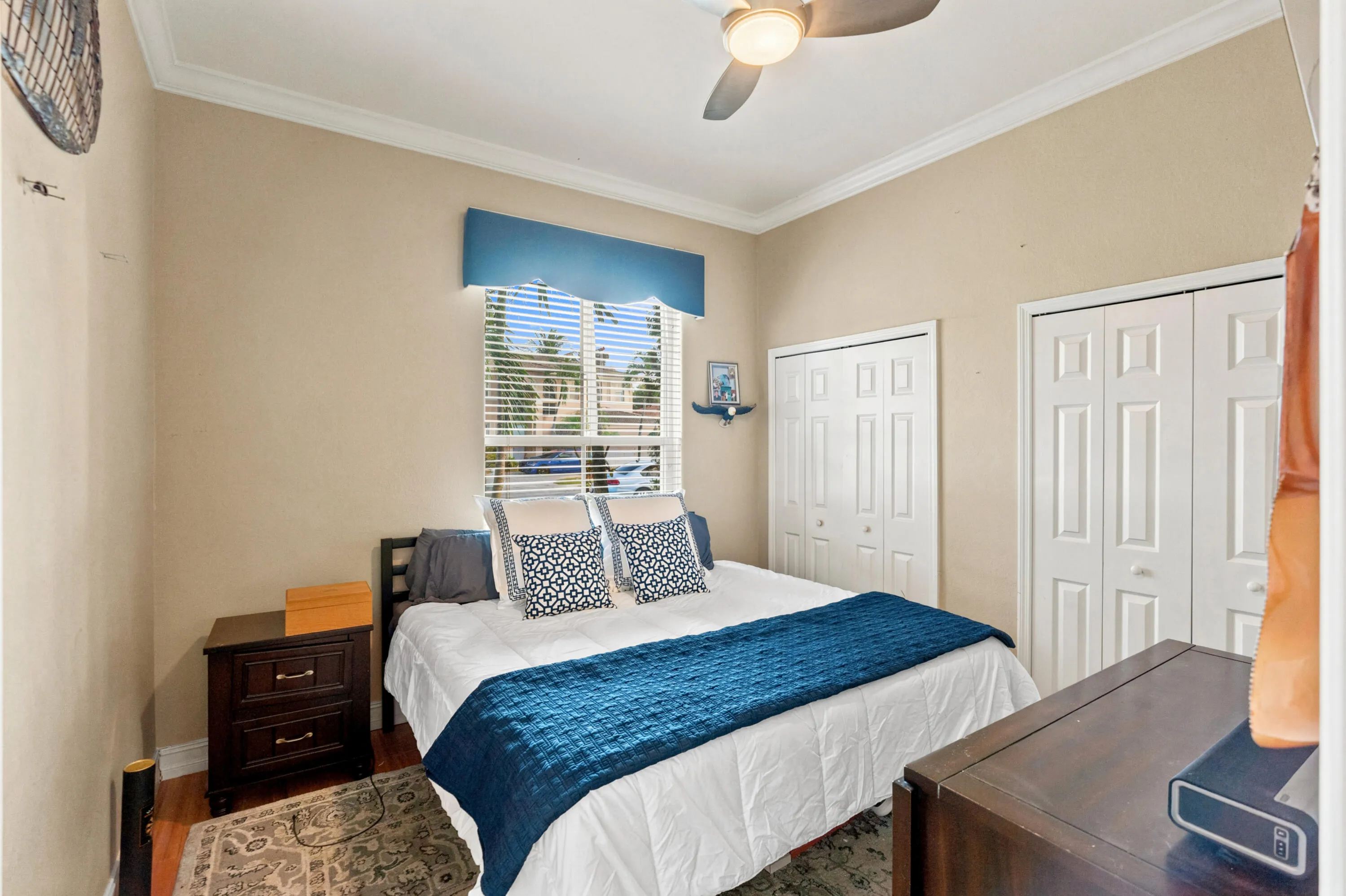 Spacious second bedroom offers ample closet storage.