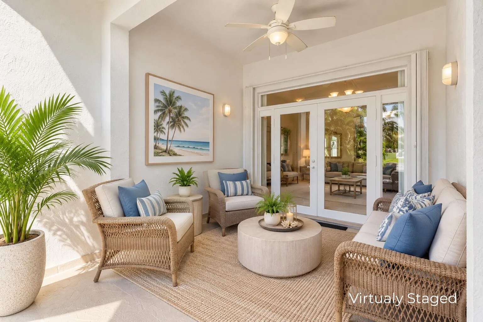 Virtually staged patio furniture