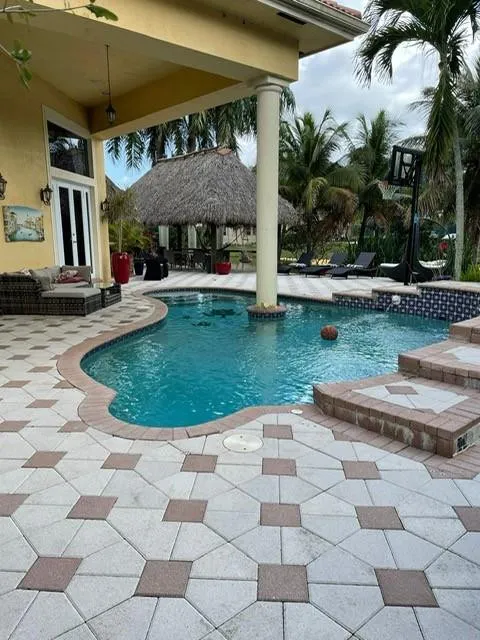 spacious backyard overlooking the lake