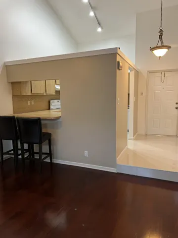 Vaulted ceilings in the downstairs living areas.
