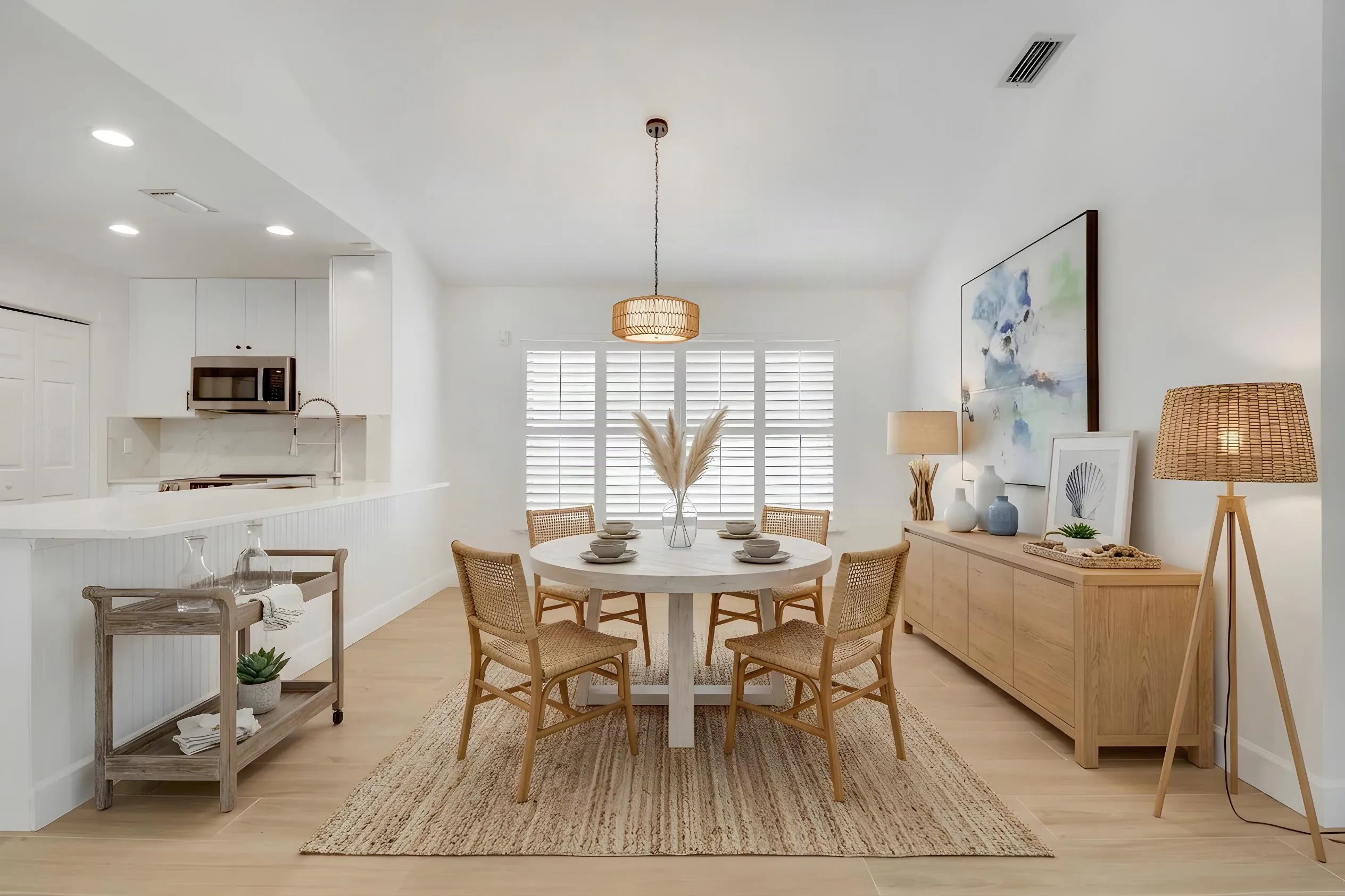 virtually staged dining room