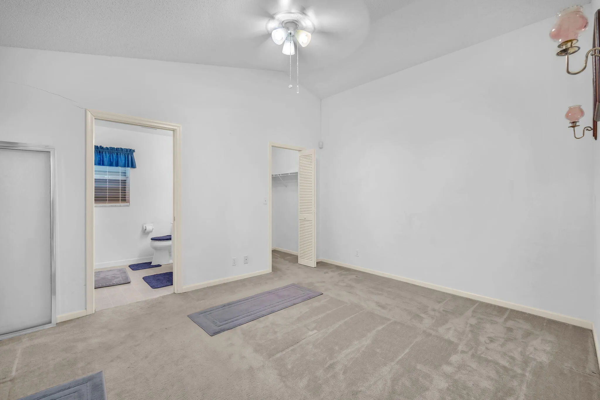 Primary bedroom with walk in closet