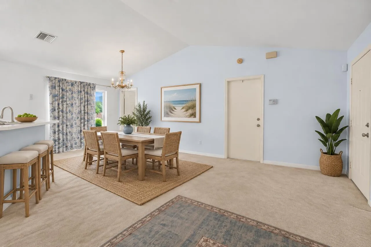 Dining area virtually staged