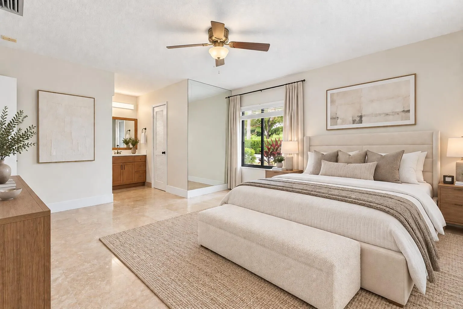 Virtually staged Primary Bedroom