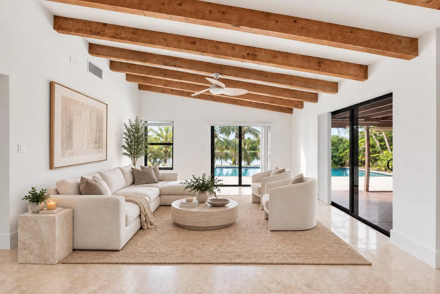 Virtually staged living room