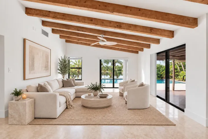 Virtually staged living room