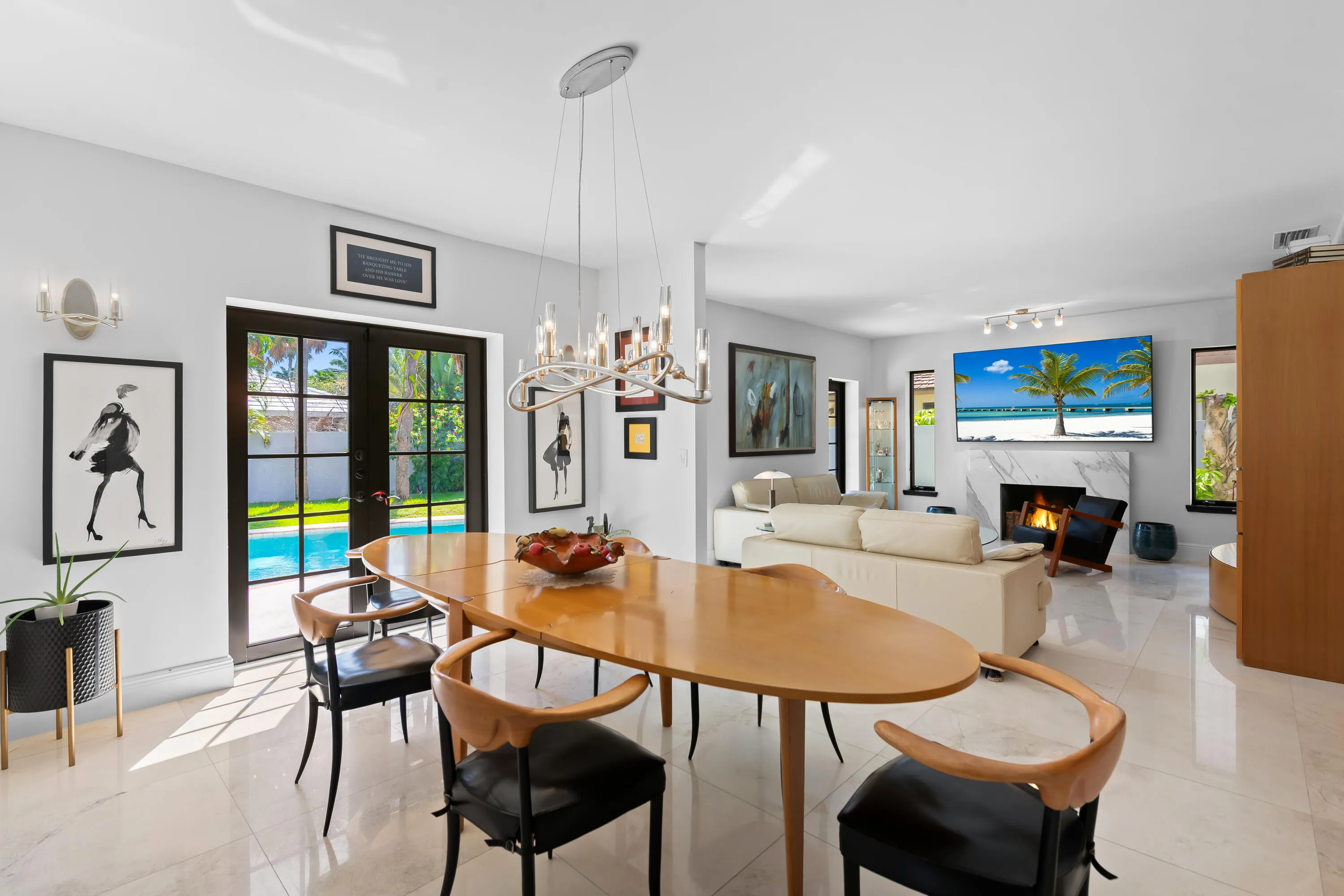 The formal dining are easily could hold a 10 to 12 person dining area.