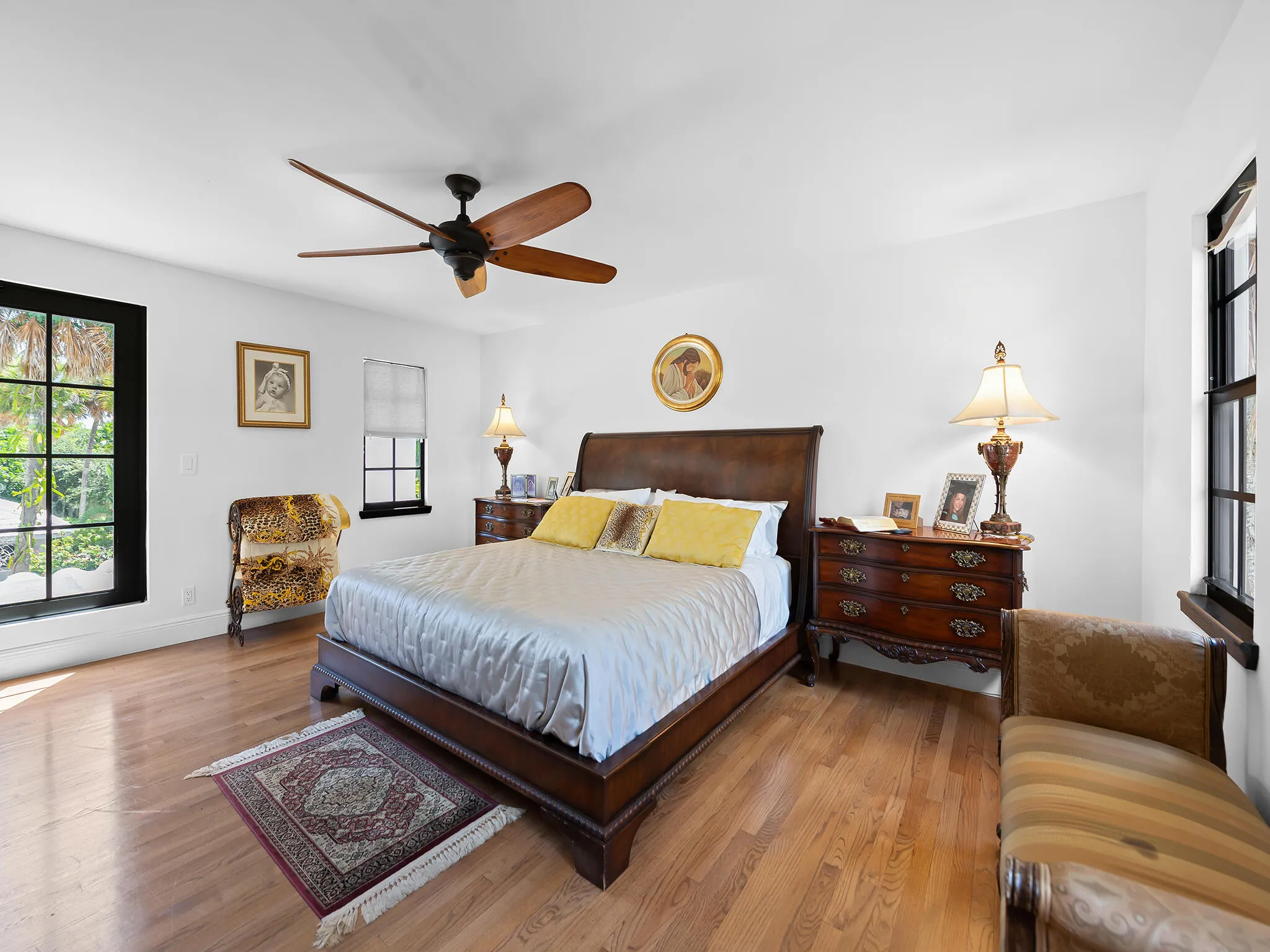 Notice the clearance around the bed. Large furniture is welcome in space.