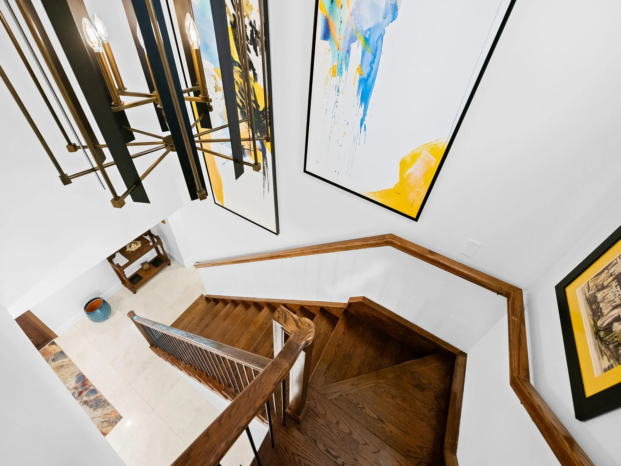 The staircase leads to a private owner retreat entirely encompassing the top floor.