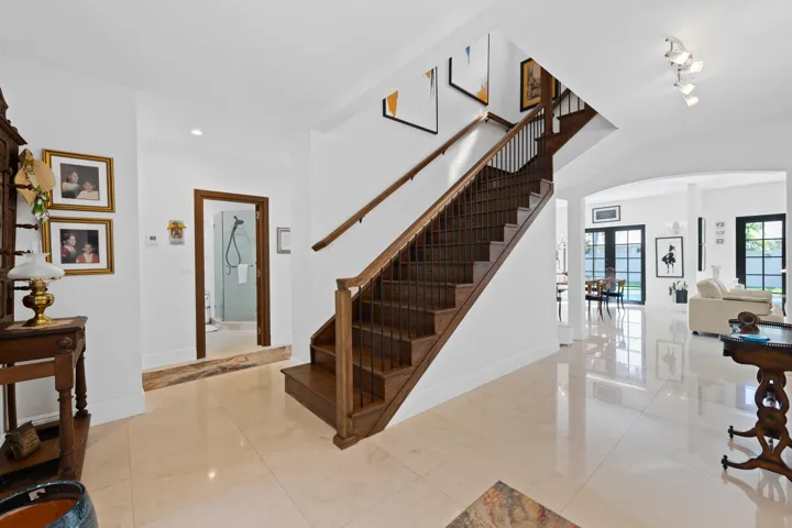 The entrance offers inviting, generous area to greet guests.