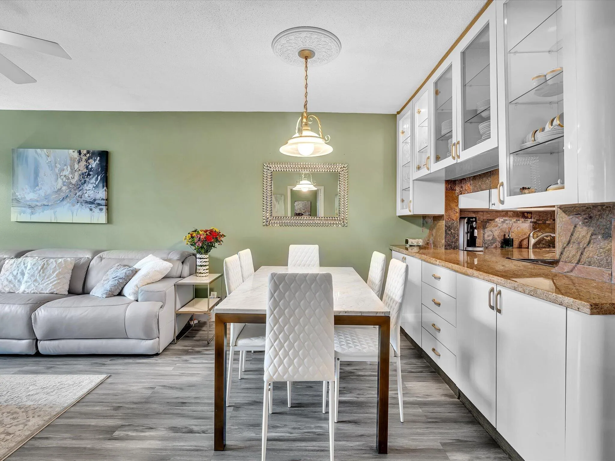 Wood-finish flooring throughout