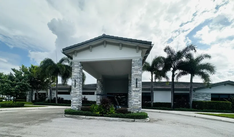 Avalon Clubhouse entrance -a block away from the home- very active 55+ community events every day