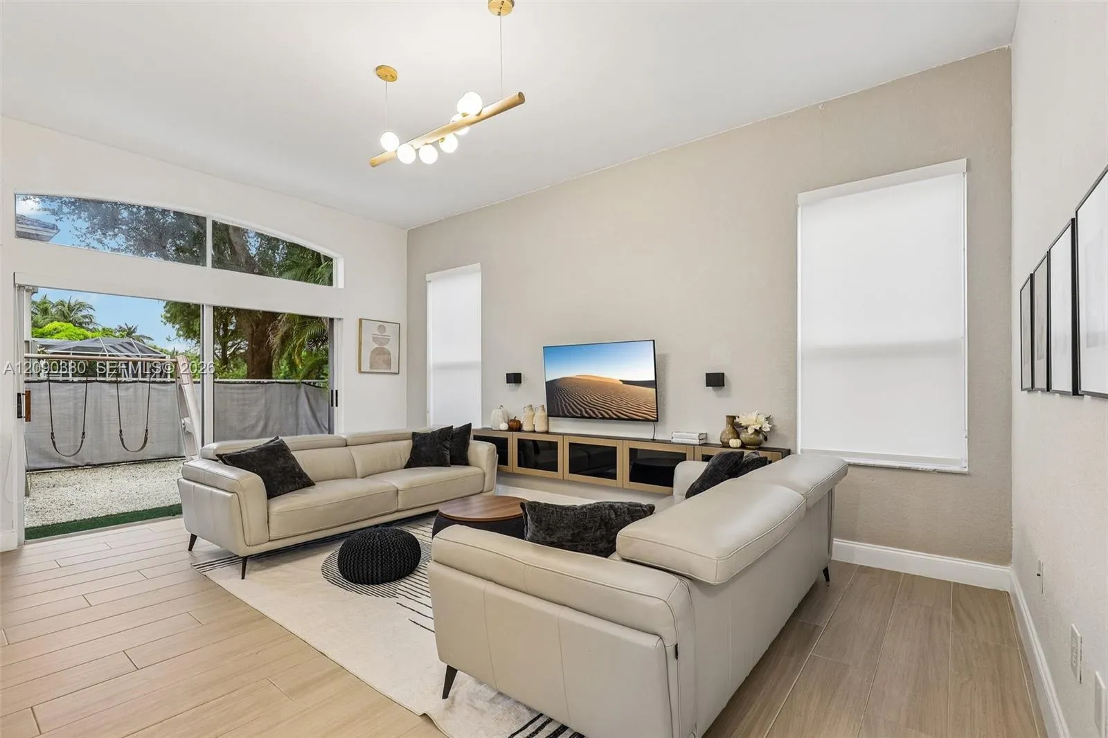 Family room opens to the kitchen and patio