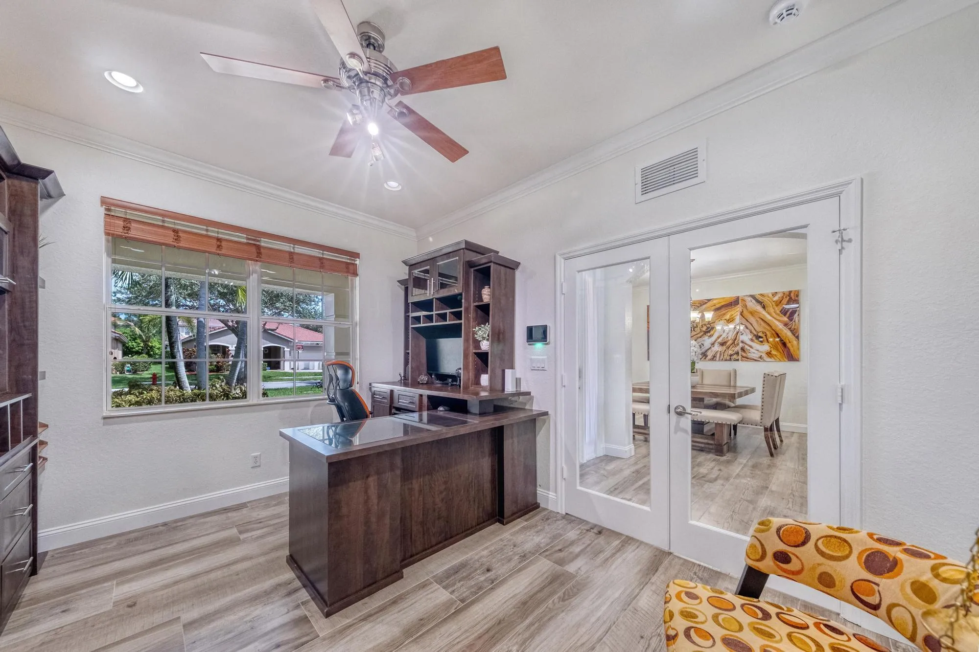 Custom-Built Workspace with Abundant Natural Light and Garden Views