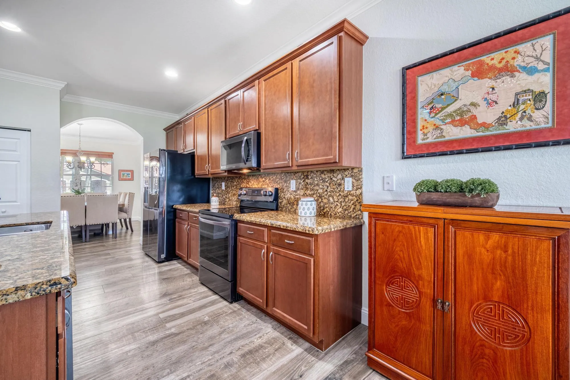 Custom Made Wood Cabinetry with Granite Countertops