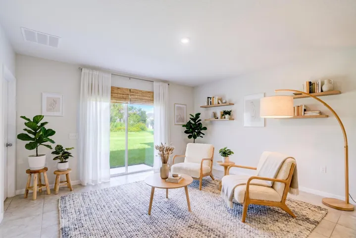 This living room has been virtually staged