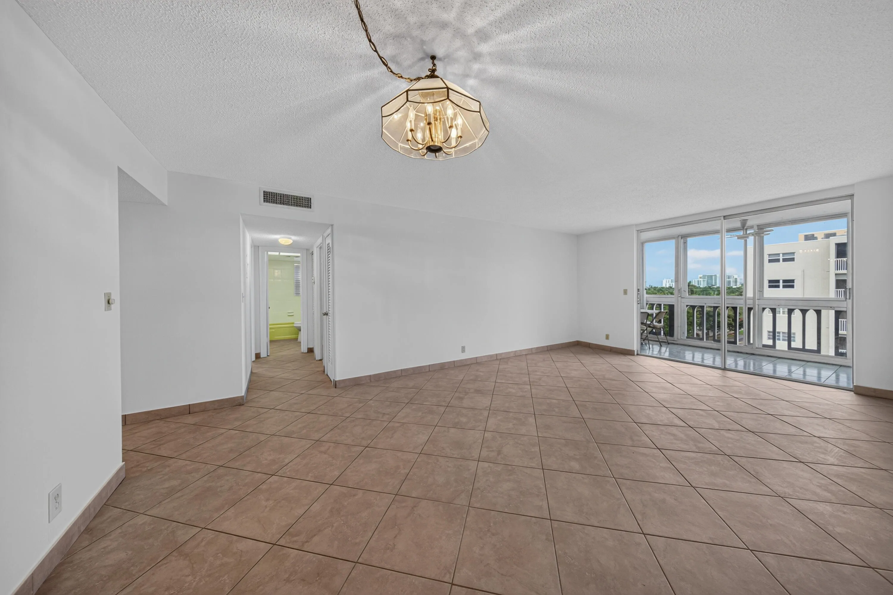 Living/Dining Room Looking down Hallway