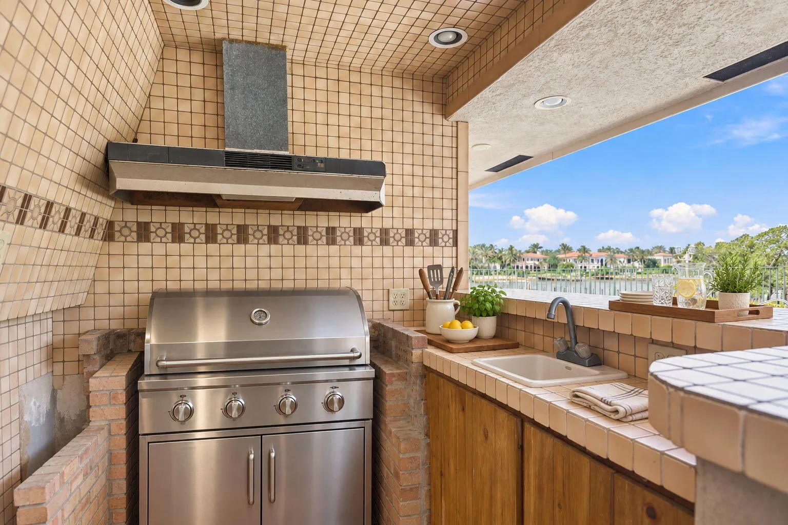 Virtually Staged Outdoor kitchen