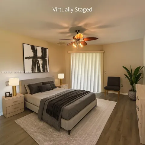 Virtually Staged Main Bedroom