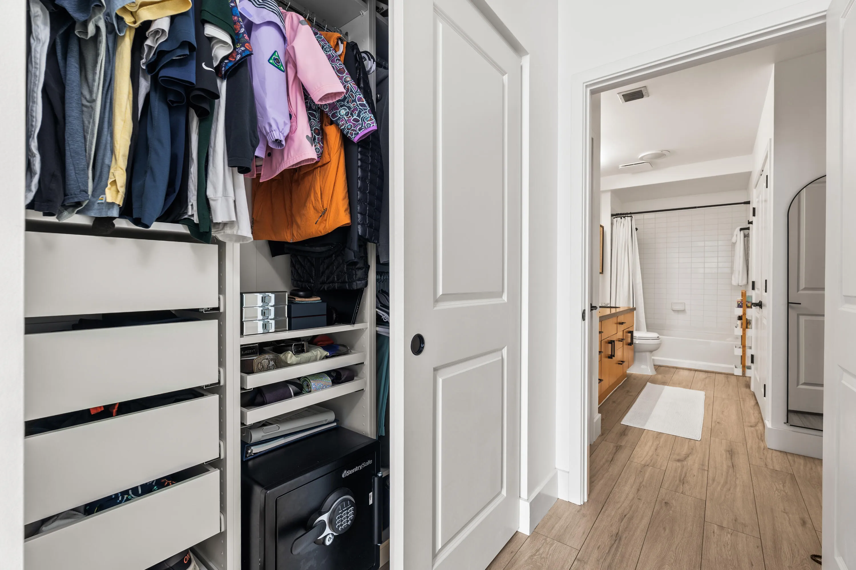 Double Closet with Custom Built-Ins
