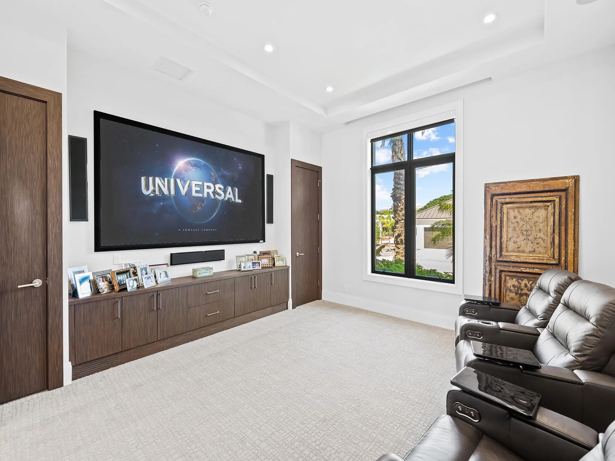 Exceptional media room designed for wonderful gatherings.