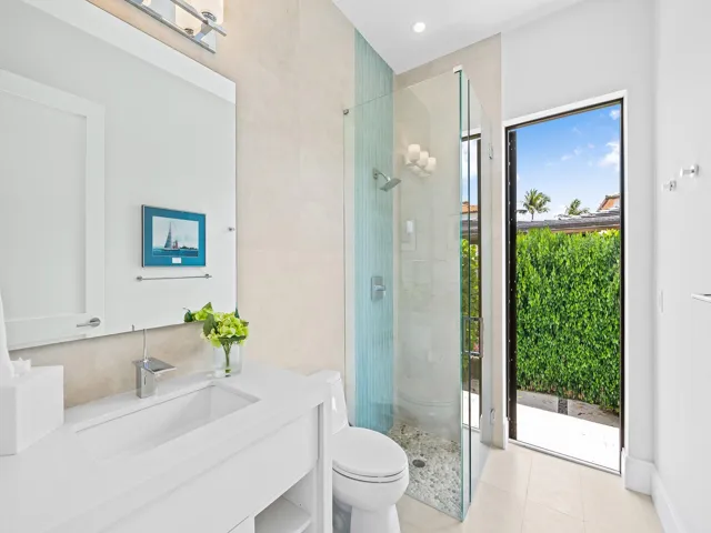 Downstairs bathroom. Next to media room. Can be used as cabana bath as well