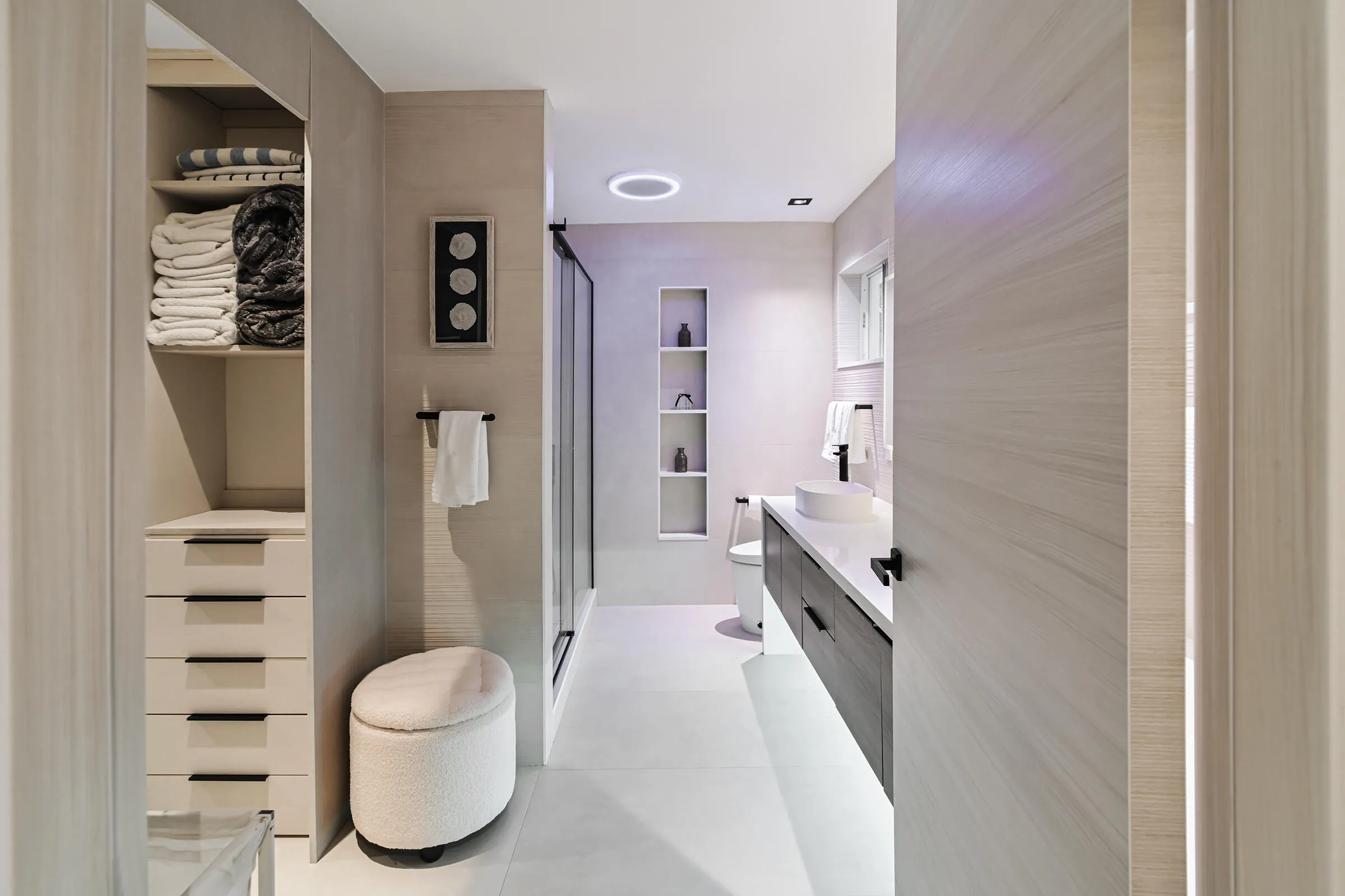 Master Bathroom. Original photograph. No AI-generated imagery.