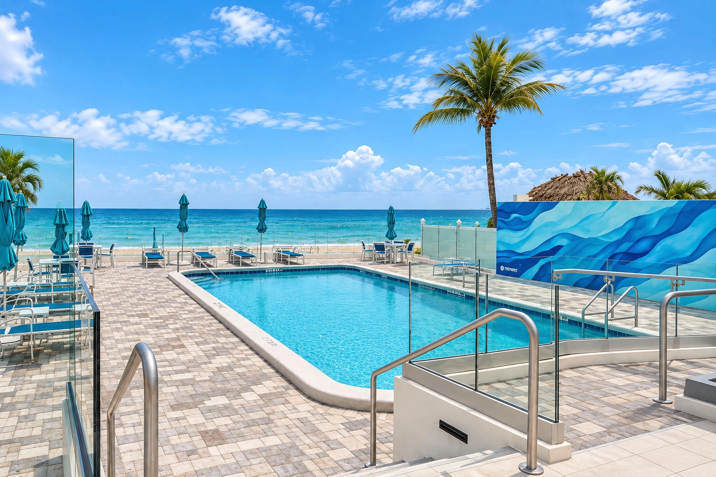 Newly Renovated Oceanfront Pool Deck