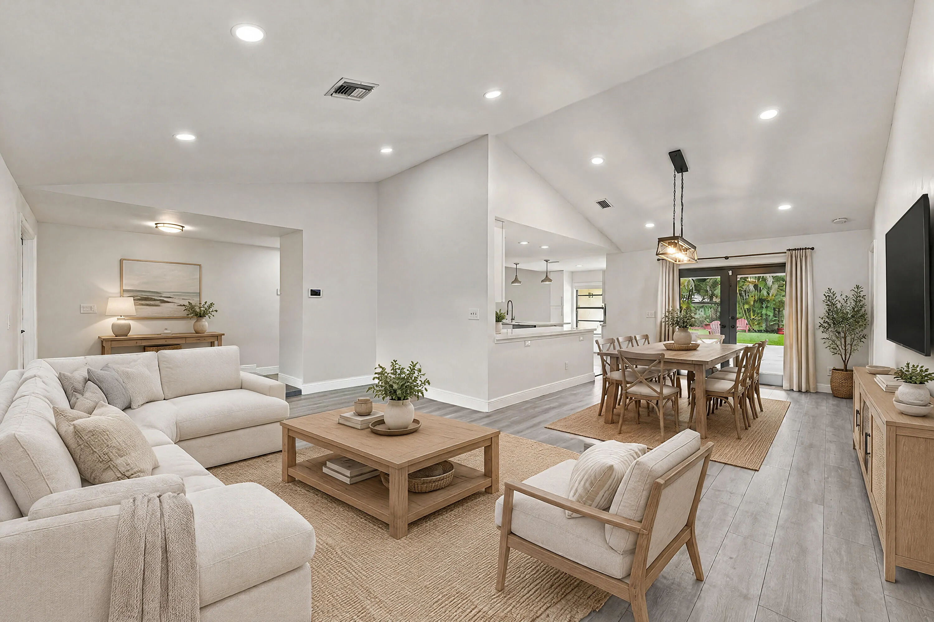 Staged Living Room and Dining Room