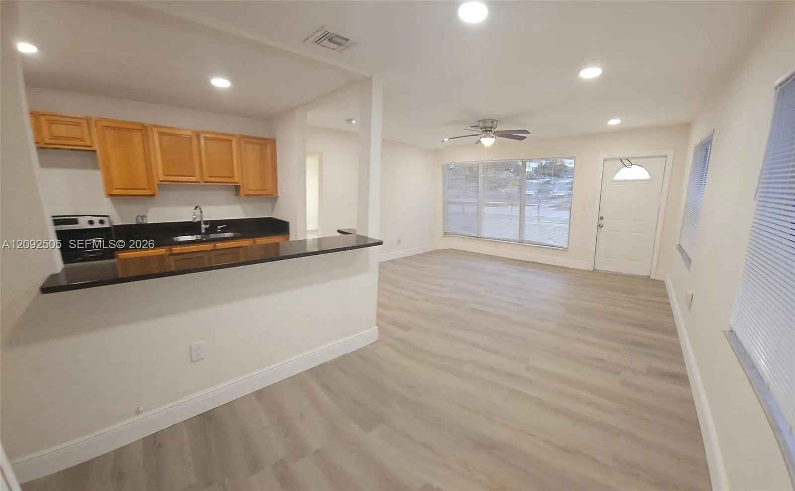 Open Kitchen to living room and dining area.