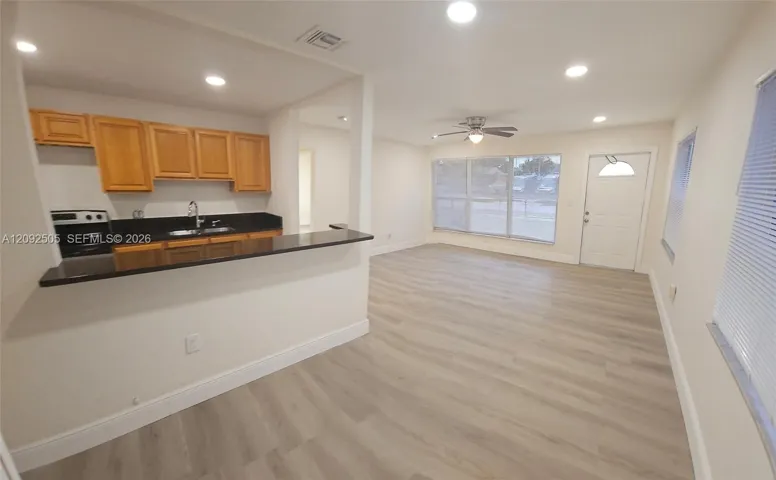 Open Kitchen to living room and dining area.